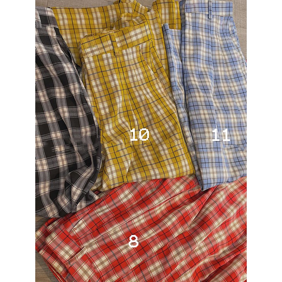 [Mã BDSTBD200 Giảm Ngay 20K] Quần Kẻ Suông Caro Form Thụng Dáng -  Quần Tây Culottes - Quần caro | BigBuy360 - bigbuy360.vn