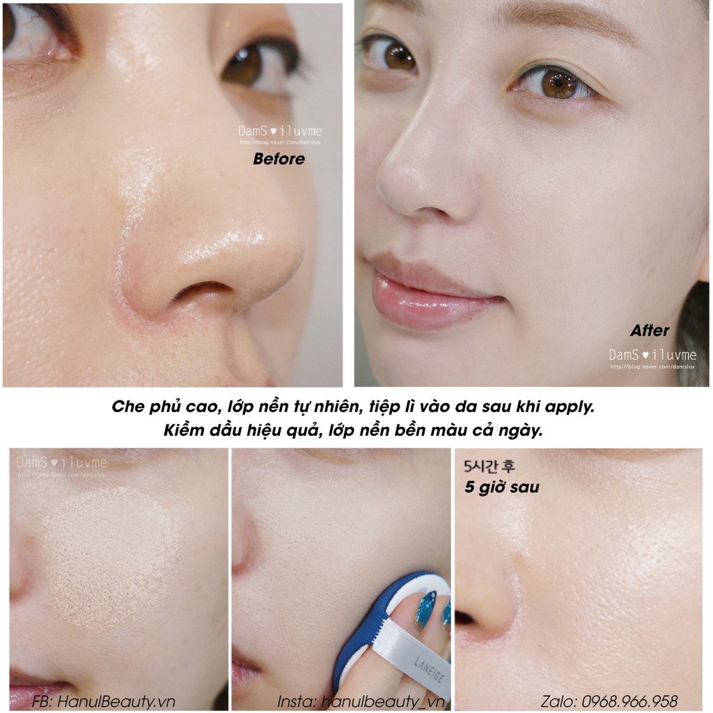 (2 lõi) Phấn nước đa năng LANEIGE BB Cushion Ngăn Ngừa Lão Hóa Anti-aging và Kiềm Dầu Pore Control SPF 50+ PA+++