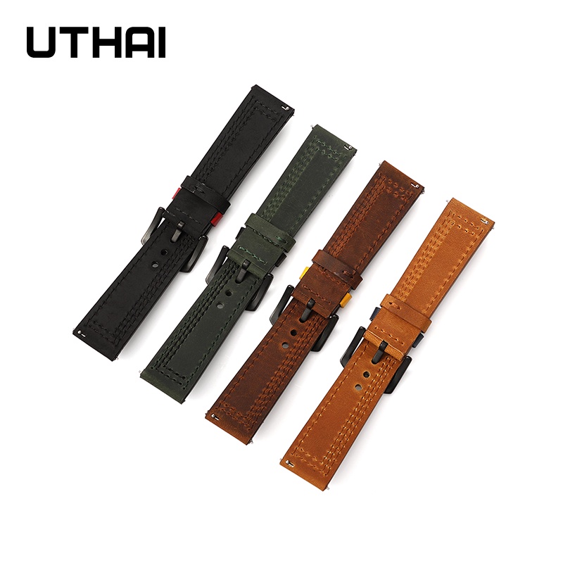 SAMSUNG Dây Da Thay Thế Cho ĐồNg Hồ Đeo Tay Huawei Gear S3 /galaxy 46MM UTHAI Z37