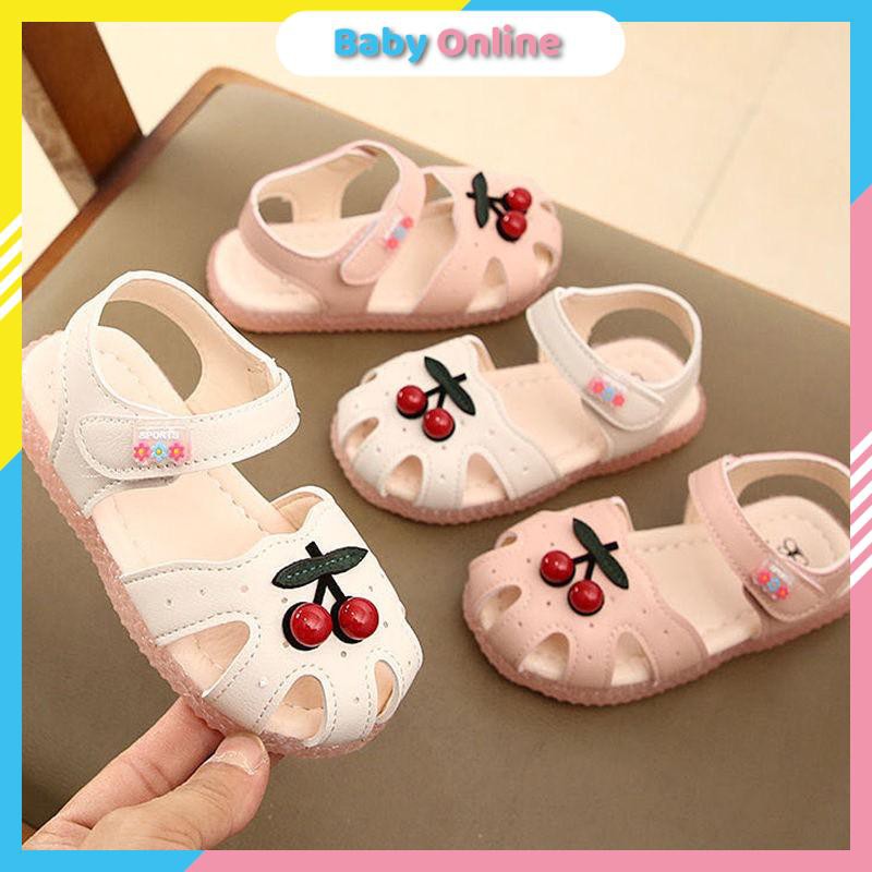 Sandal Bé Gái Hình Chery Đáng Yêu Đế Mềm Chống Trơn Chống Cấp Cho Bé Từ 0 - 4 Tuổi
