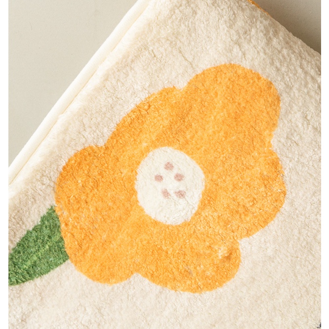 Thảm lau chân, chùi chân hình thú Gu Decor Wooden Sợi lông dài cotton cao cấp trang trí nhà cửa