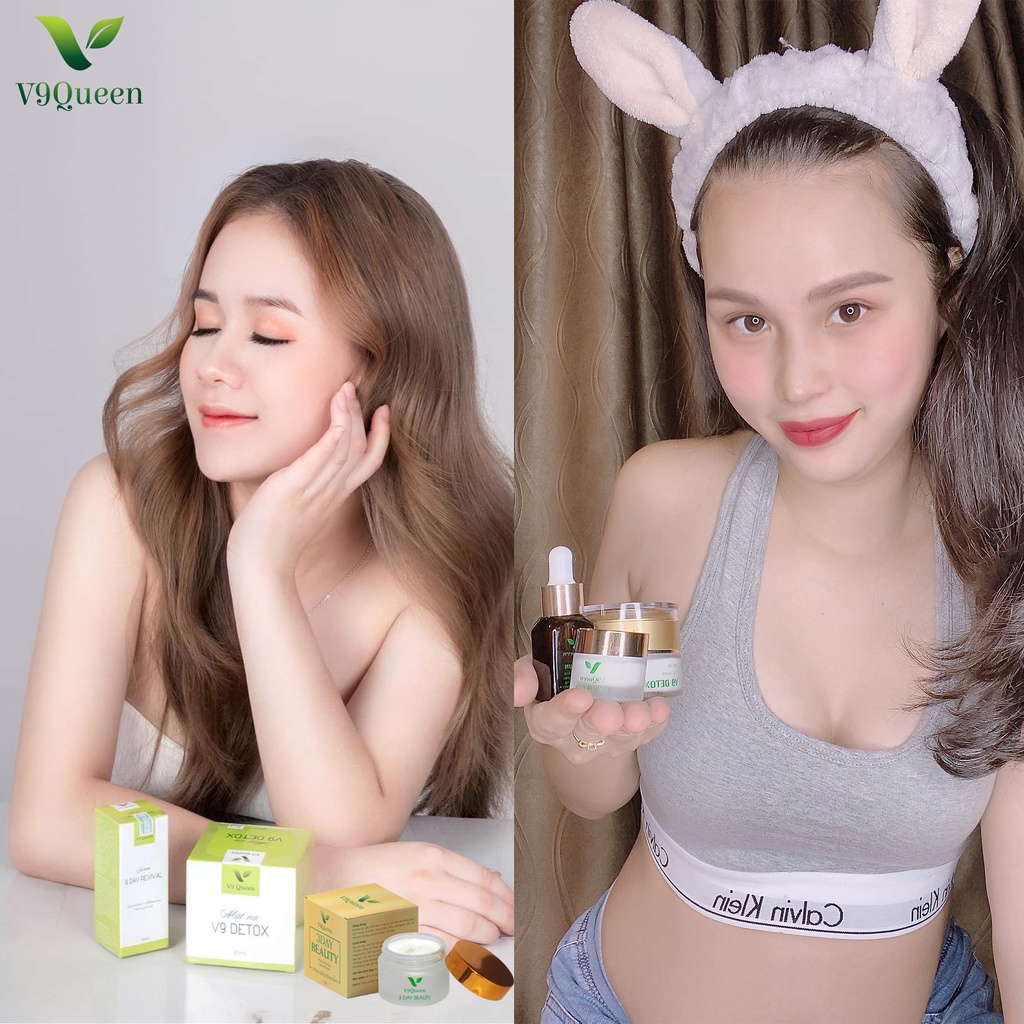 [COMBO] Kem nám tàn nhang, bộ mỹ phẩm cho bà bầu dưỡng trắng da V9Queen