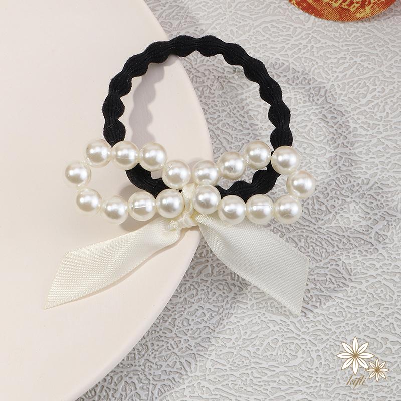 【Kifli.vn】Dây Buộc Tóc Cao Su Co Giãn Thắt Nơ Đính Ngọc Trai Ngọt Ngào Cho Nữ