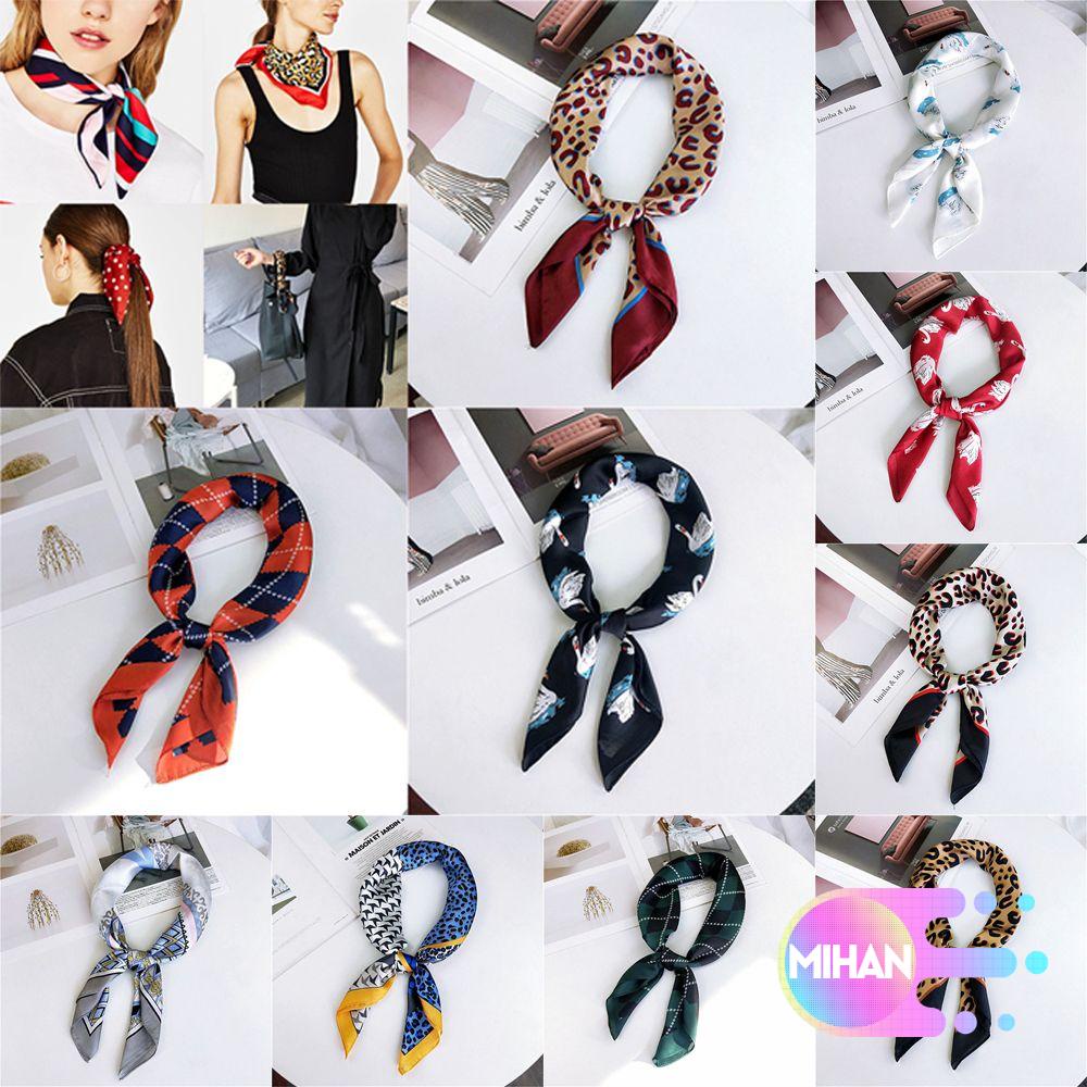 Khăn Quàng Cổ Đa Năng Bằng Lụa Satin Họa Tiết Da Báo MIHAN1