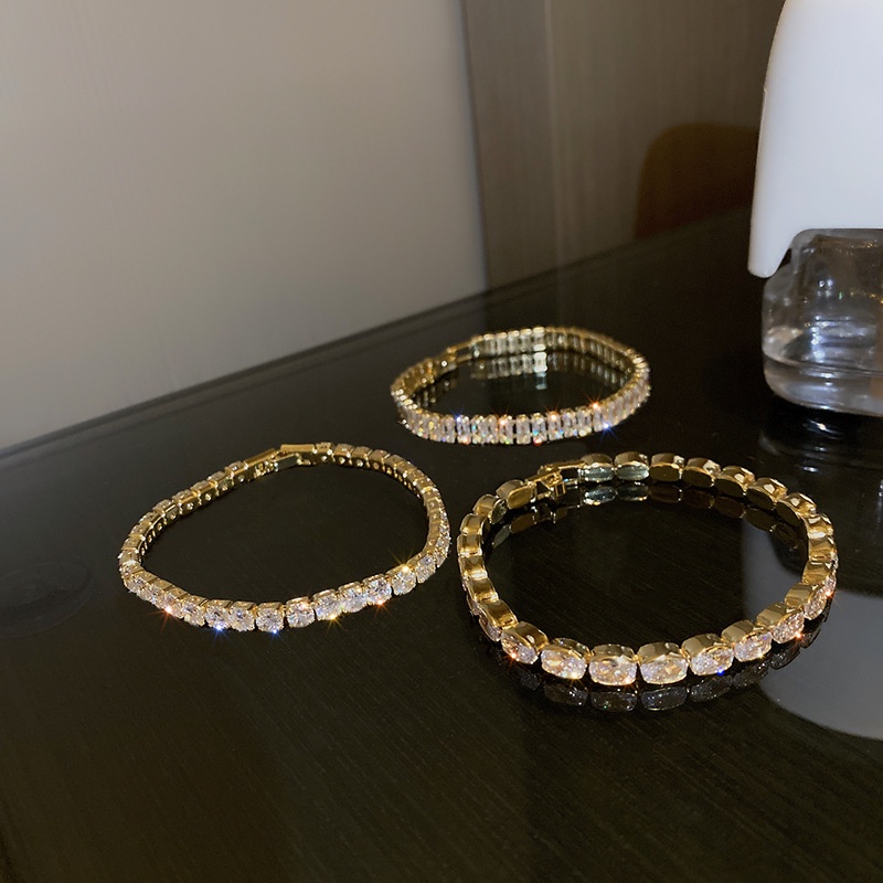Vòng Tay Thiết Kế Đơn Giản Đính Đá Zircon Thời Trang