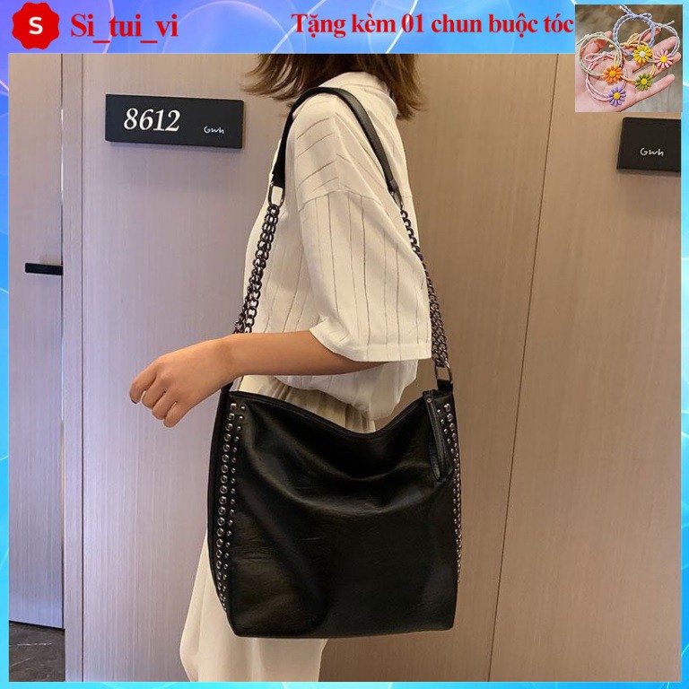 [Mã FAMAYWA2 giảm 10k đơn từ 50k] Túi xách tote da nữ đeo chéo sang trọng_Túi đinh tán