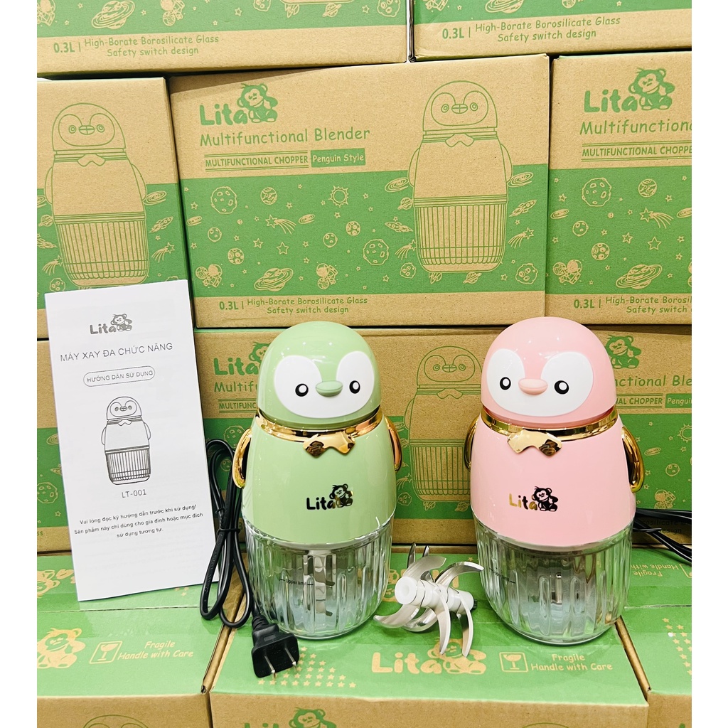 Máy Xay Ăn Dặm Lita 0.3L, 8 Lưỡi dao, công suất 200w