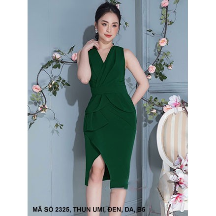 ĐẦM ÔM SÁT NÁCH CỔ V DÚN 1 BÊN EO - 2325