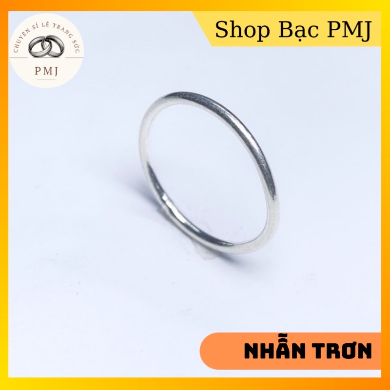 Nhẫn trơn bạc đẹp ⚡GIÁ TẠI XƯỞNG⚡ nhẫn bạc nữ thiết kế mẫu mã tinh tế sắc nét-Bạc Pmj