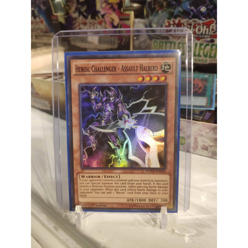 Lá bài thẻ bài Yugioh Heroic Challenger - Assault Halberd – Super Rare - Tặng bọc bài nhựa bảo quản