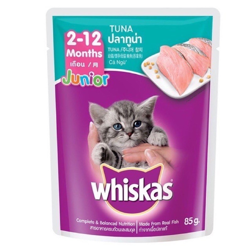Thức ăn cho mèo Whiskas, pate whiska vị cá ngừ dạng túi cao cấp