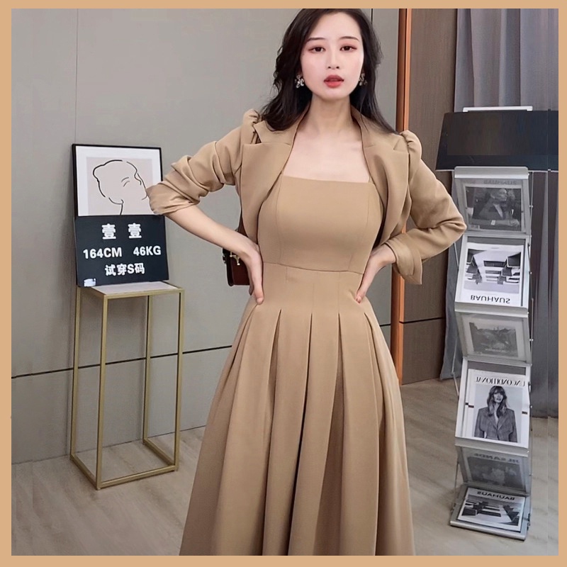 sét vest nữ phong cách Hàn Quốc Áo blazer  váy cúp ngực | BigBuy360 - bigbuy360.vn