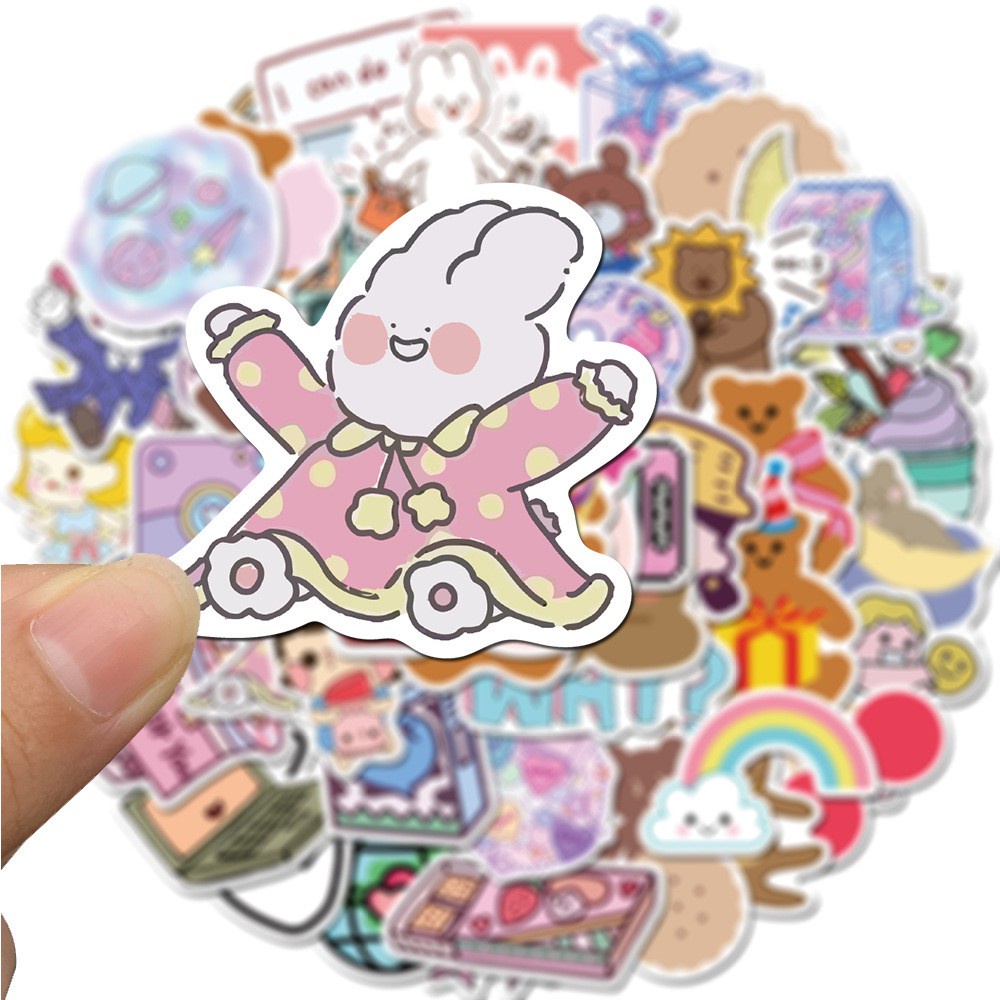 Sticker trang trí FREESHIP Bộ 50 miếng stickers hoạt hình trang trí vở viết, điện thoại, laptop cực cute