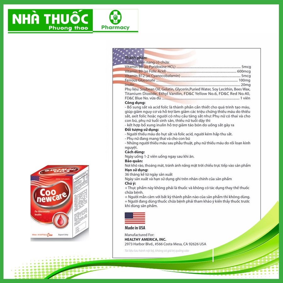Coo newcare sắt tổng hợp không gây táo bón