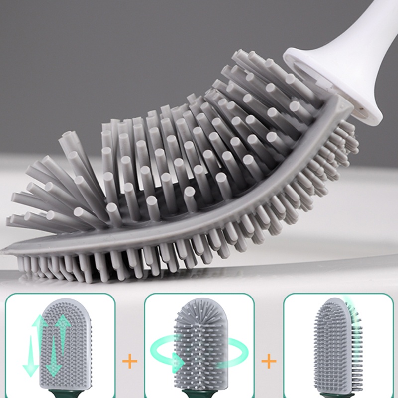 Bộ Cọ Vệ Sinh Toilet Tay Cầm Dài Bằng Nhựa Mềm Nhiều Màu Sắc