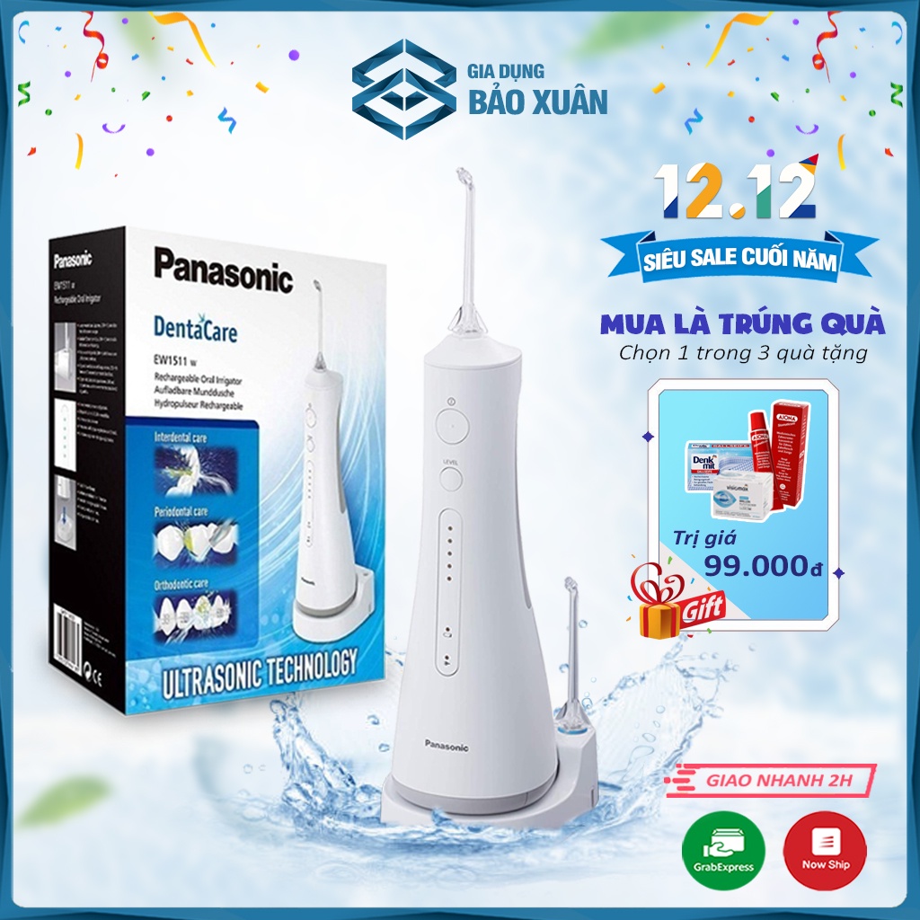 Máy tăm nước Panasonic EW 1511 Công nghệ siêu âm, vệ sinh răng miệng Chính hãng Đức