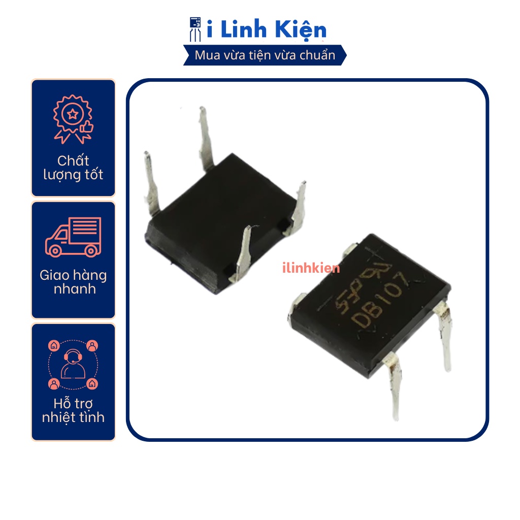 DB107 Diode cầu 1A 1000V DIP-4