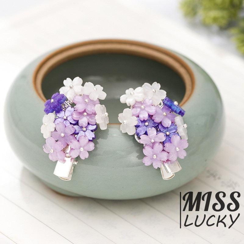 Kẹp Tóc Hình Hoa Đính Đá Tím Phong Cách Trung Hoa Cổ Điển Cho Nữ