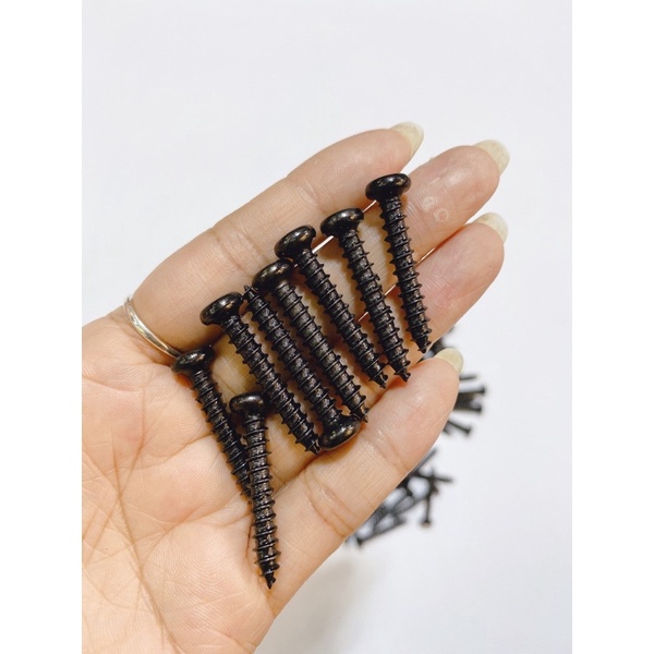 Ốc bulong 5li 5li20 5li30 ren xoắn màu đen đầu vít 3ke, xài thông dụng mọi loại xe máy