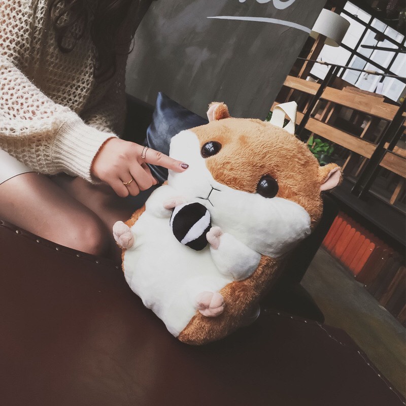 ♦№ Ba lô sóc chuột Hamter phối 2 màu bông mềm mịn