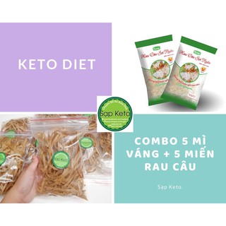 Combo 5 rau câu sợi ngắn + 2 mì váng đậu 200gr/gói ( KETO/DAS)