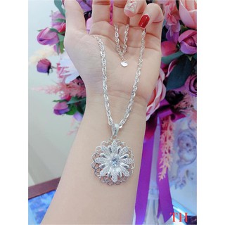 Dây chuyền bạc ta mặt hoa trắng