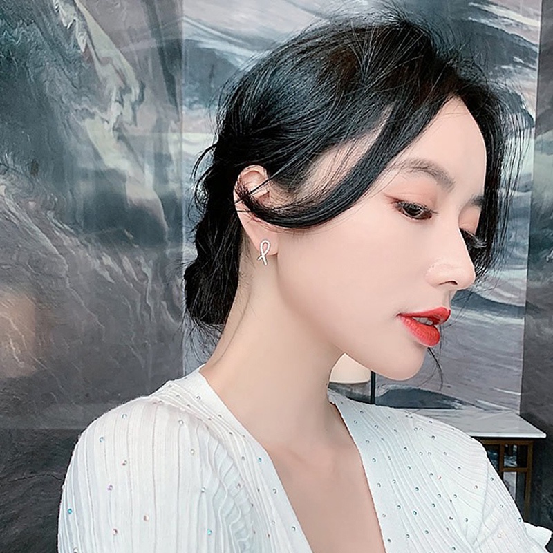 Khuyên Tai Xỏ Lỗ Hình Giọt Nước Đính Đá Ngọc Trai Phong Cách Retro Hàn Quốc Thanh Lịch Cho Nữ