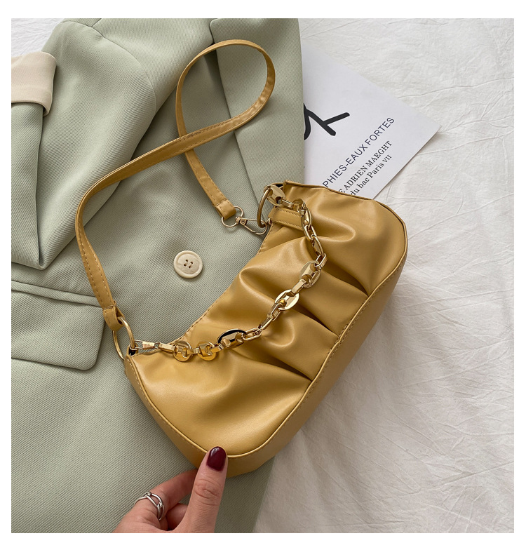 Túi Đeo Vai Phối Dây Xích Thiết Kế Giản Dị Thời Trang Dành Cho Nữ