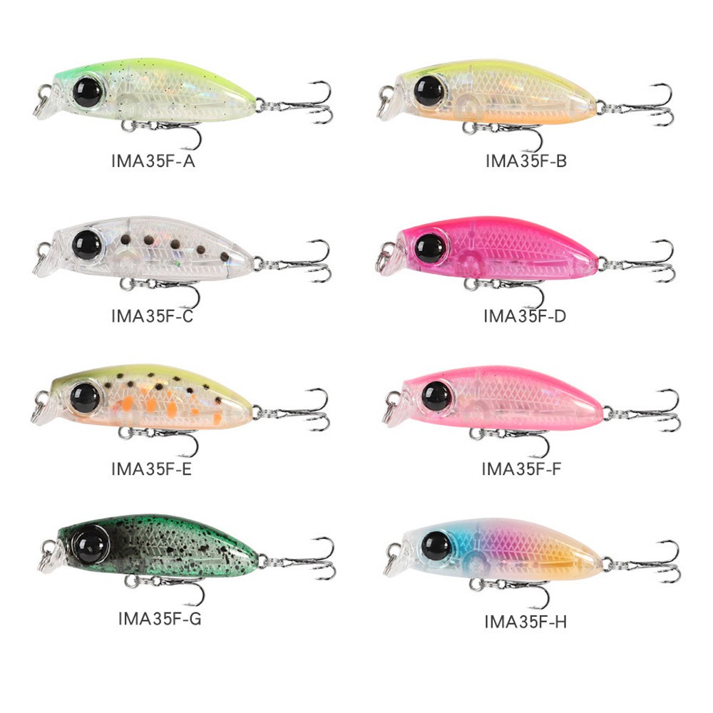 MUVAKO Mồi câu cá giả mini 2.5g/ 35mm có móc câu tiện lợi