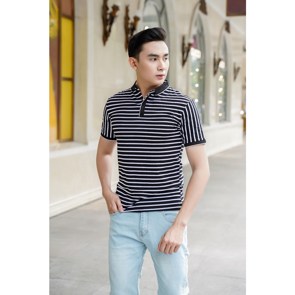 ÁO THUN POLO NAM KẺ SỌC ĐEN