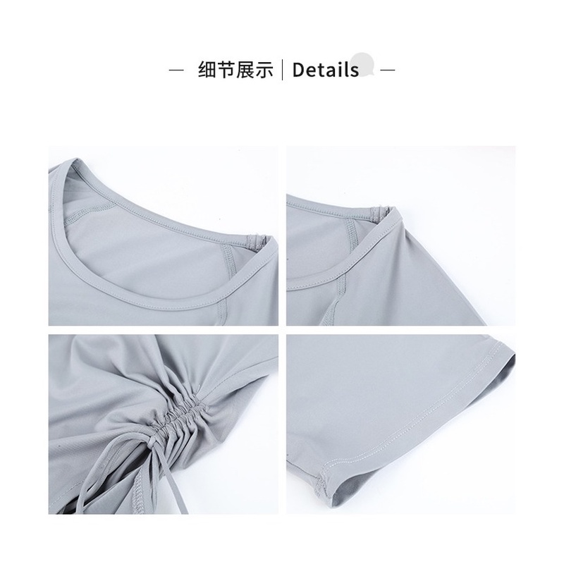 BEAUTYTREND Áo Thun Thể Thao Ngắn Tay Phối Khóa Kéo Thời Trang Cho Nữ