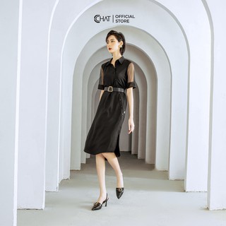 Váy Sơ mi tay phối lưới CCHAT