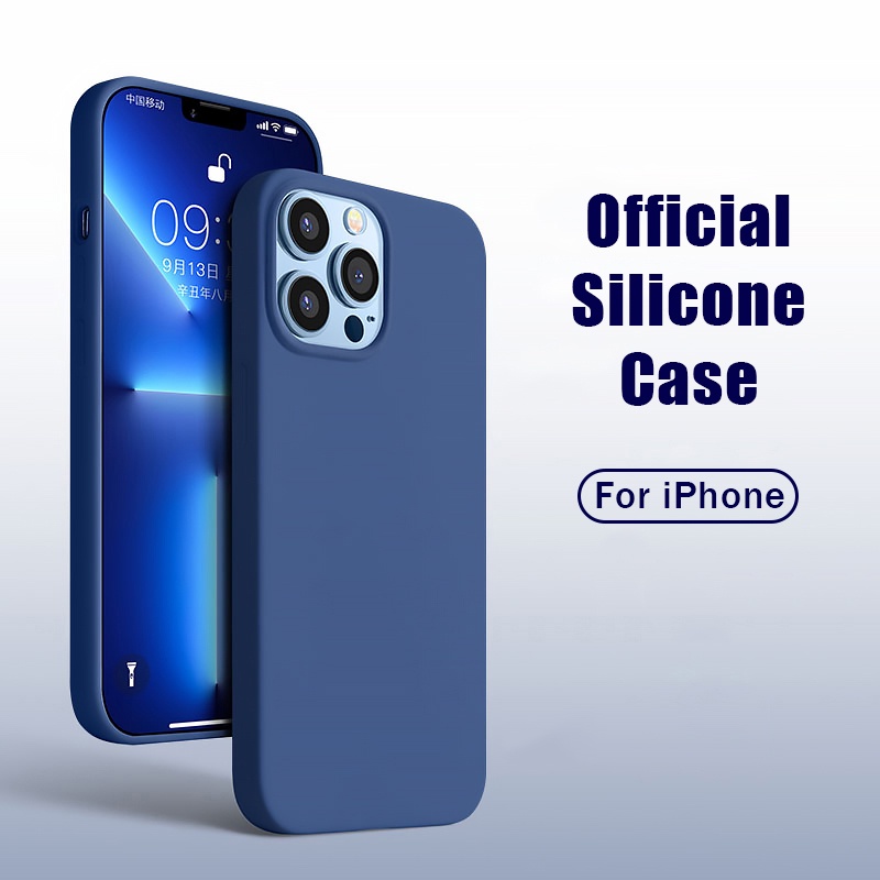 Vỏ Điện Thoại Chống Sốc Silicone Chất Lỏng Chất Lượng Cao Với Nắp Trọn Bộ Bên Trong Vỏ Nhung Cho iPhone 13 12 11 Pro Max Mini XS XR X Xs Max 8 7 6 6S Plus + SE 2020 Vỏ Điện Thoại