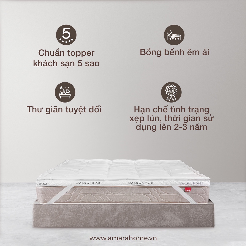 Tấm mềm nệm Topper microgel (không thấm nước) - Amara microgel topper