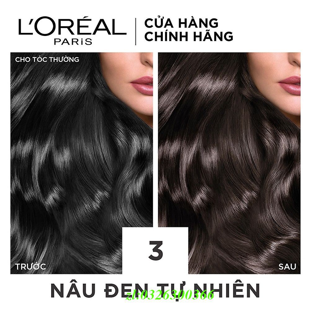 Thuốc Nhuộm Tóc Số 3 Nâu Đen Loreal Excellence Cream 172ml Dưỡng Tóc Phủ Bạc