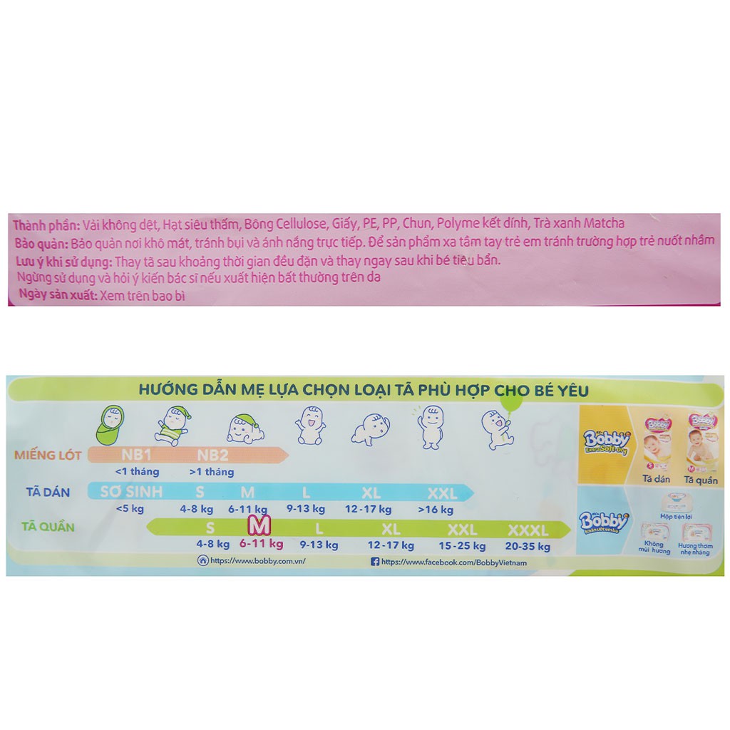 [CHÍNH HÃNG] Bỉm - Tã Quần Bobby Siêu Thấm Khô Thoáng Size M42 (Lớp thấm mồ hôi lưng, cho bé 6-11kg)