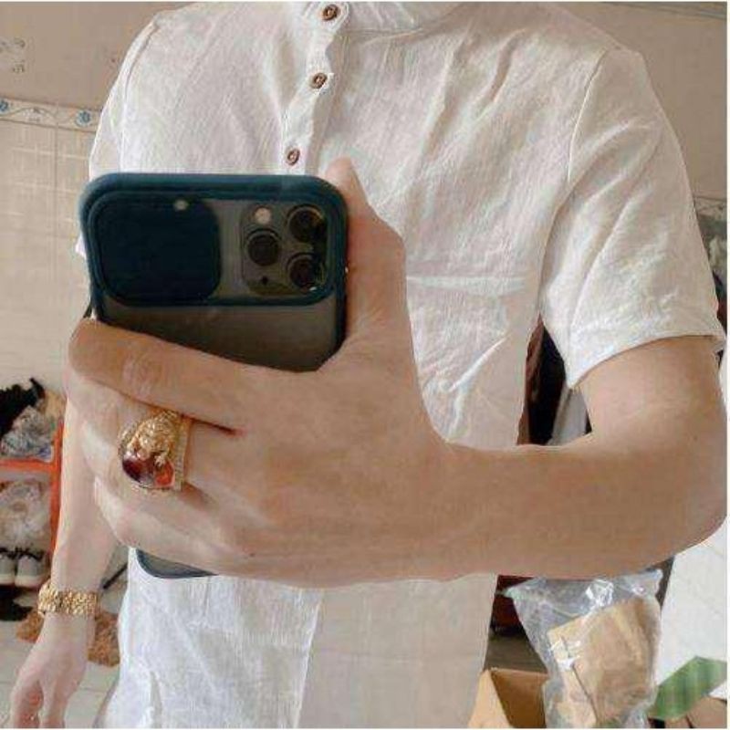 Áo Đũi Nam Cộc Tay Cổ Tàu Vải Đũi Thái, Form Chuẩn Mặc Mát Lạnh AD63 | BigBuy360 - bigbuy360.vn