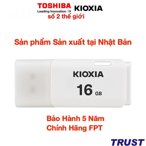 USB 16GB Kioxia (Toshiba) - Sản xuất tại Nhật Bản -U202-16GB- Bảo Hành 5 Năm- Chính Hãng FPT | BigBuy360 - bigbuy360.vn