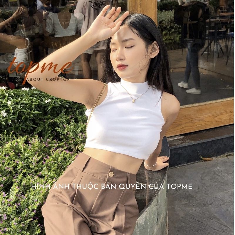 Croptop Cổ Lọ TOPME, Áo Croptop Ôm Body Chất Thun Cao Cấp Dày Mềm - CTCL01