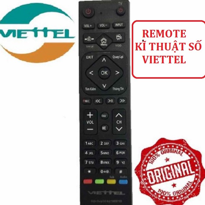 Điều khiển đầu thu truyền hình Digital Viettel- Bh đổi mới