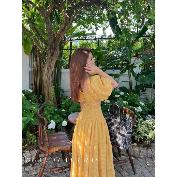 Set Maxi Đi Biển Nhún Xoè Thời Trang Cho Nữ | BigBuy360 - bigbuy360.vn