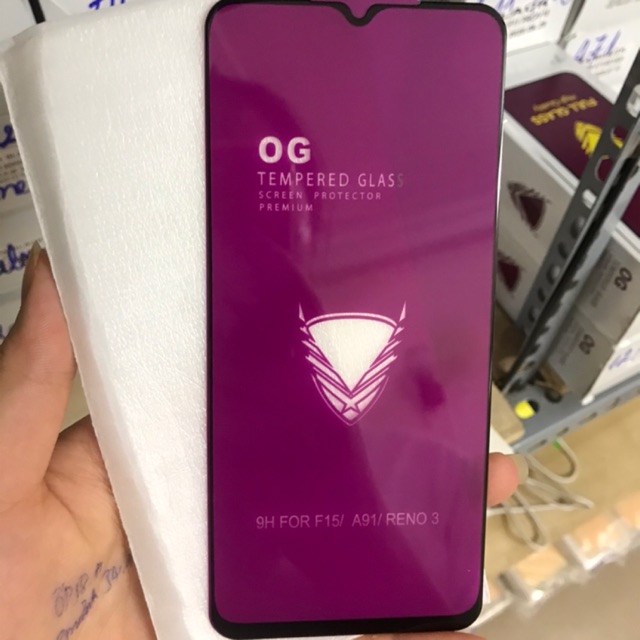 Kính cường lực OG Full màn Oppo Reno 3/ F15/ A91 chống vỡ siêu tốt
