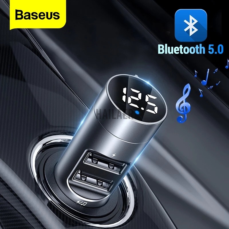 Baseus Energy Column Car Bluetooth MP3 Charger Gray 5.0 5V3.1A Energy Column