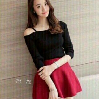 Áo 1 dây chất thun gân vải dày giãn đẹp xinh
