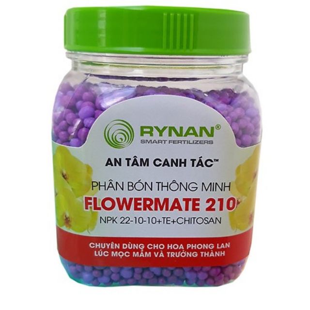 Phân bón lan Rynan210 150g tan chậm cho thời kỳ dưỡng sau ra hoa , kích mầm mới