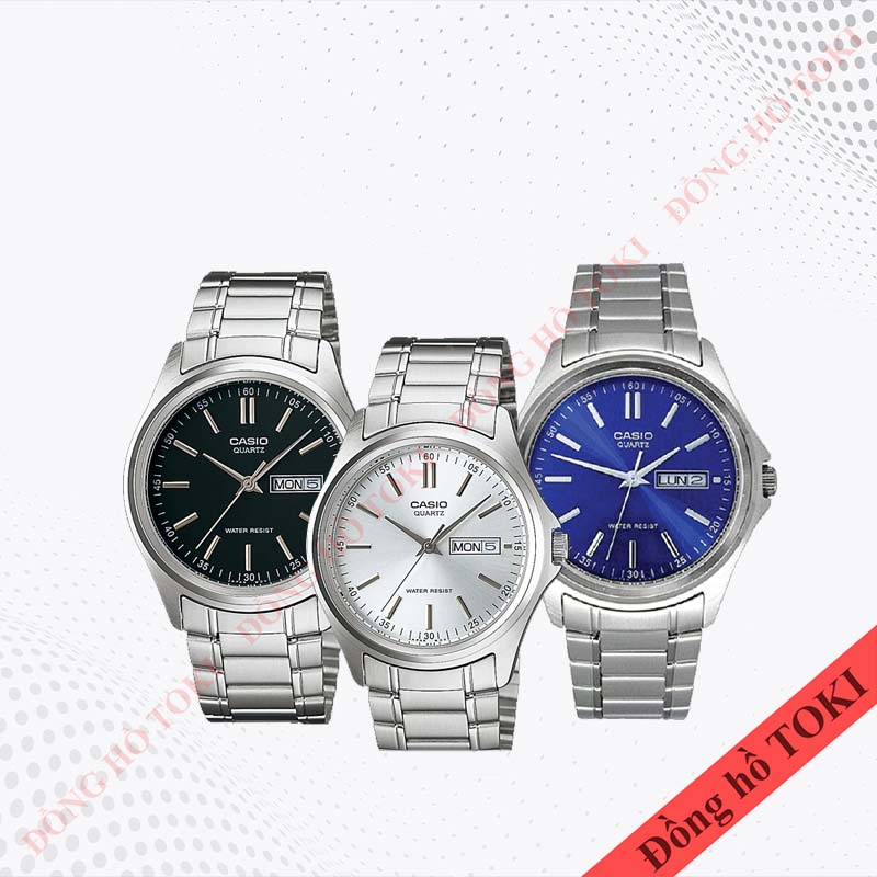 Pin thay đồng hồ đeo tay casio MTP-1239 dây kim loại các màu