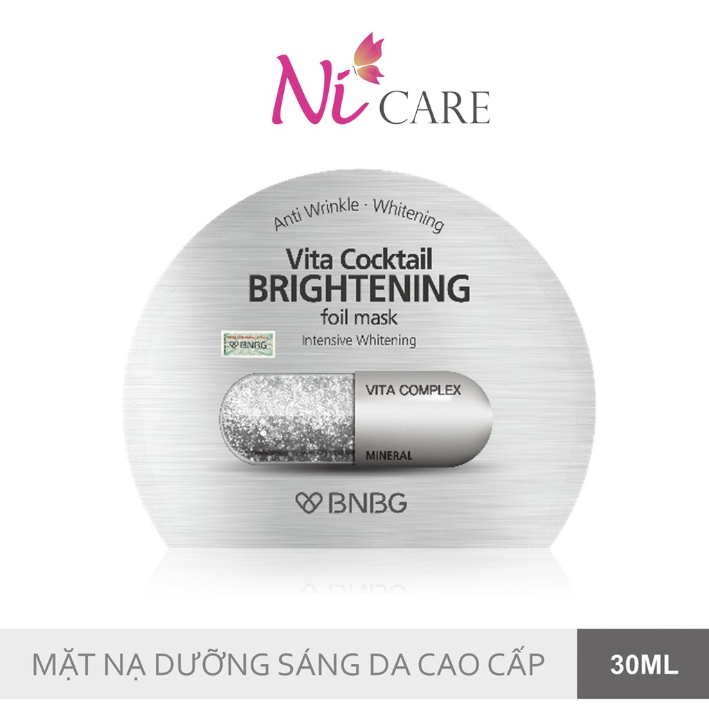 Mặt nạ dưỡng sáng da và làm mờ vết thâm BNBG Vita Cocktail Brightening Foil Mask - Intensive Brightening 30ml