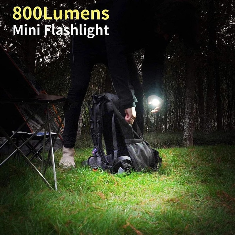 Móc Khóa Đèn LED COB Mini 800 Lumens 4 Chế Độ Kèm Dây Cáp + Còi + Còi + Móc Khóa Tiện Dụng