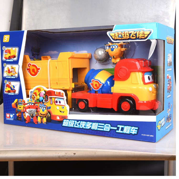 Siêu xe công trình khổng lồ và máy bay donnie thông minh cỡ nhỏ đồ chơi mô hình nhân vật super wings đội bay siêu đẳng
