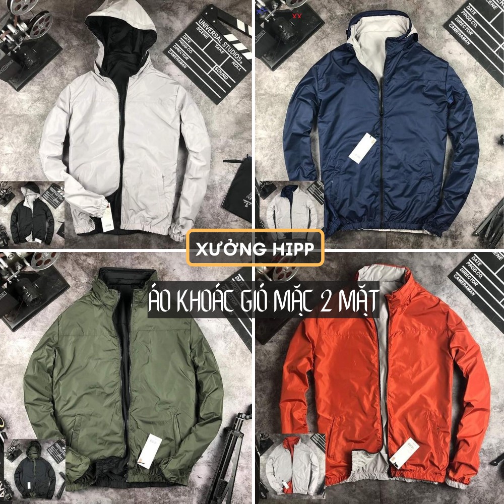 Áo gió 2 mặt unisex Xưởng Hipp, khoác dù cặp nam nữ 1 mặt chống nước Mẫu Mới 2020, KG2